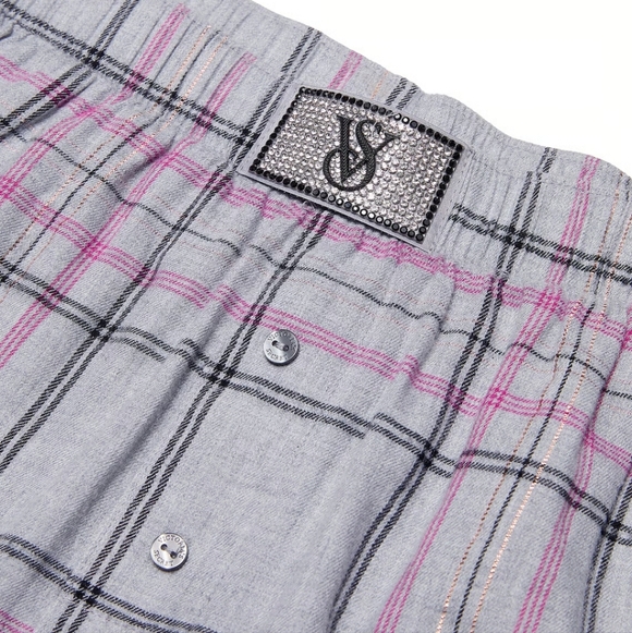 New Flannel Long-Sleeve Short Tee-Jama Set S/P - Picture 3 of 7